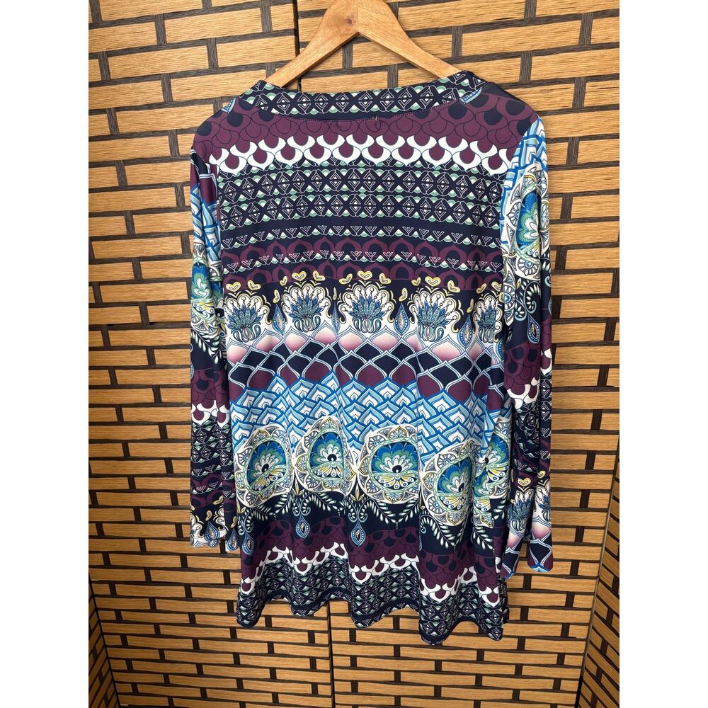 One World Boho Tunic Top Size 1X - Picture 2 of 8